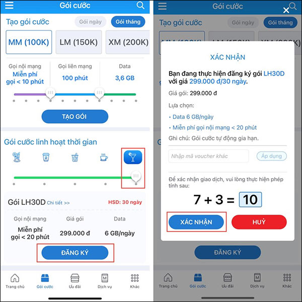 Đăng ký LH30D Mobifone