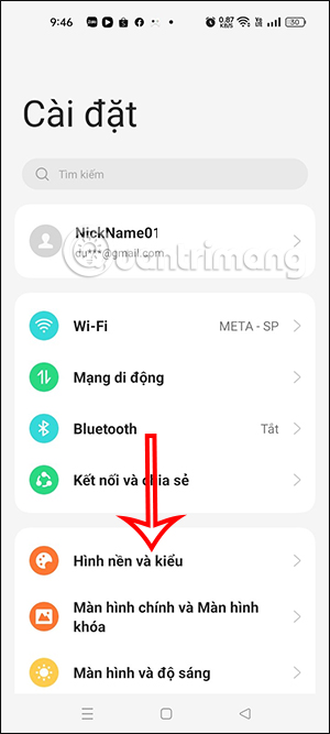 Chọn hình nền và kiểu trên OPPO