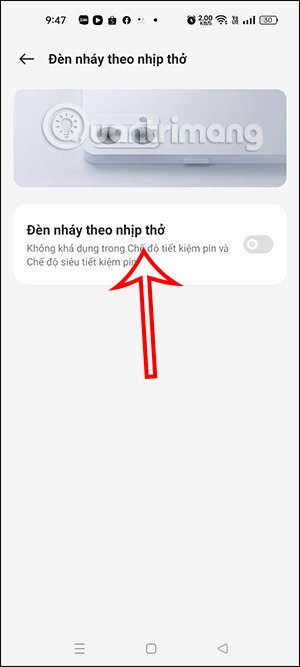 Bật đèn nhịp thở trên OPPO