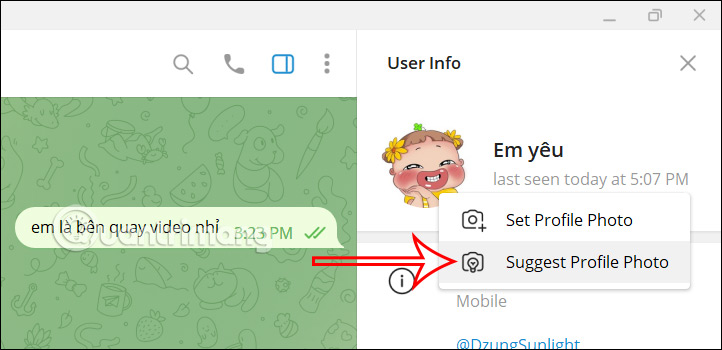 Gợi ý avatar Telegram