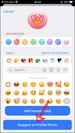 Chọn ảnh profile Telegram gợi ý
