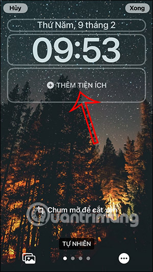 Thêm tiện ích trên iPhone