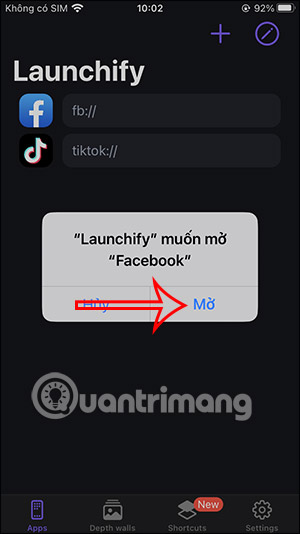 Mở ứng dụng trên iPhone