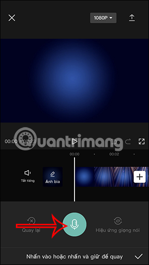 Thu âm thanh trực tiếp vào video trên CapCut
