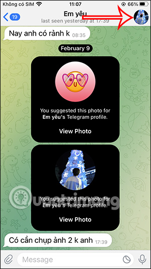 Tùy chỉnh đoạn chat Telegram