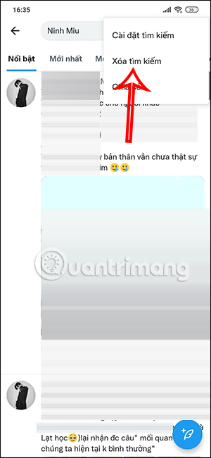 Xóa tìm kiếm Twitter đã lưu