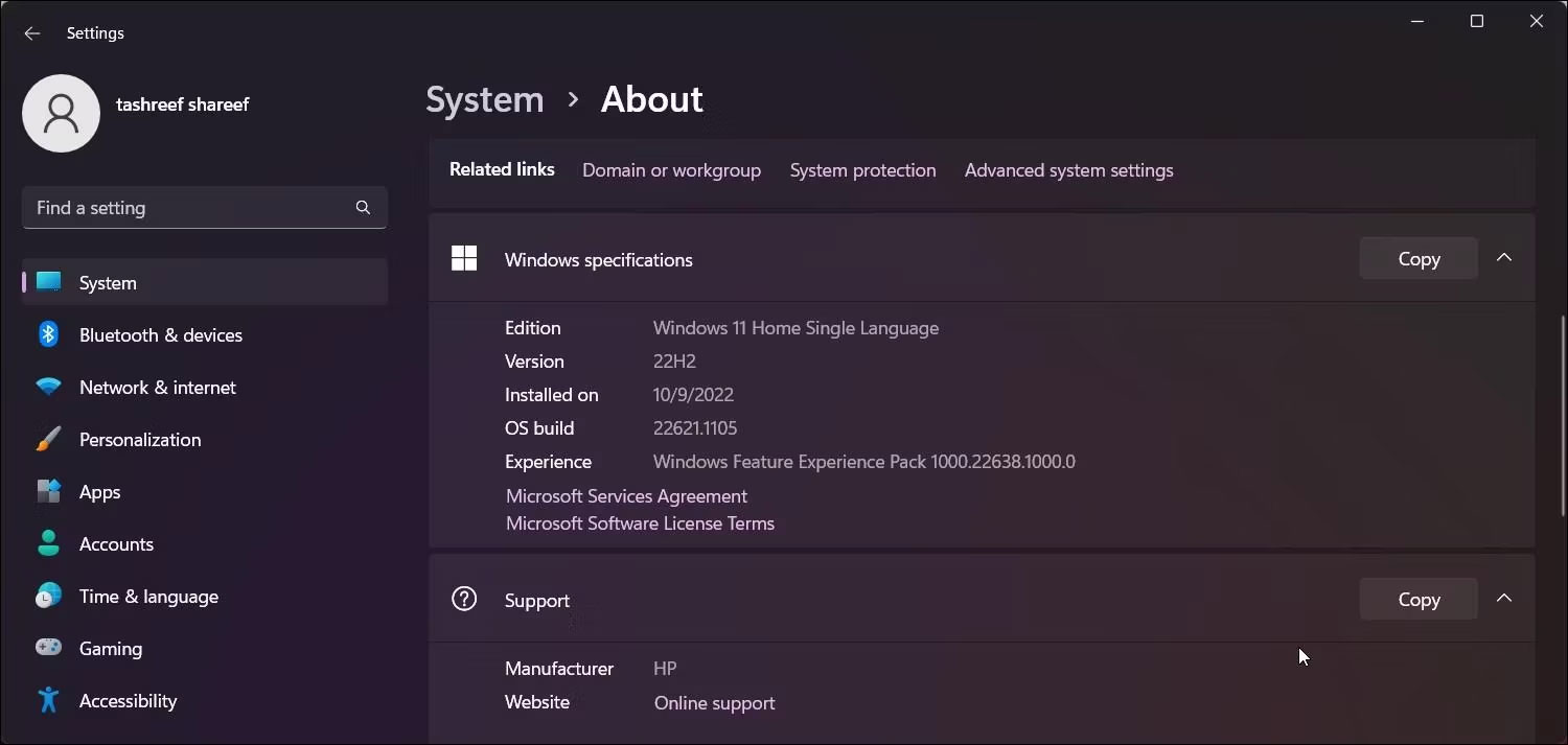Kiểm tra thông số kỹ thuật Windows 11
