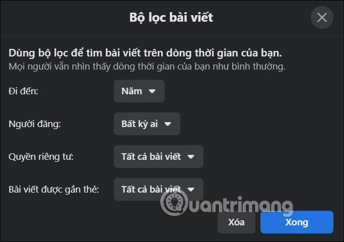 Tiêu chí tìm kiếm trên Facebook
