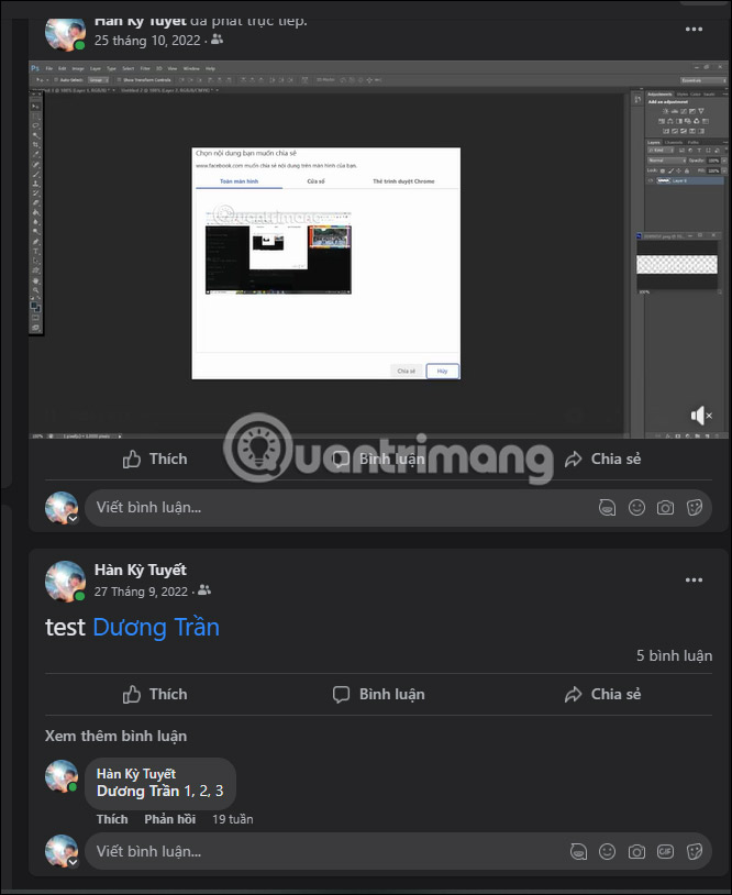 Bài đăng cũ trên Facebook