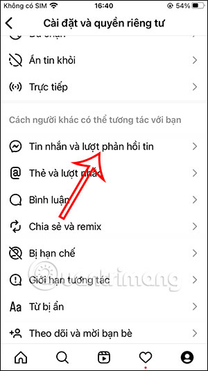 Tin nhắn và phản hồi trên Instagram
