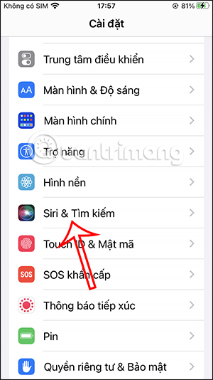 Chỉnh Siri trên iPhone