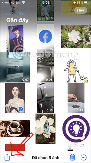 Chia sẻ những ảnh đã chọn trên iPhone