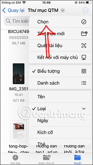 Chọn hình ảnh đã lưu vào Tệp
