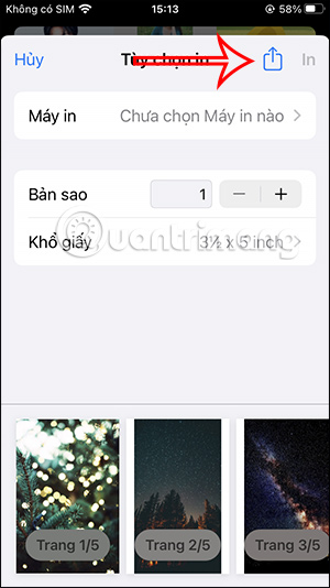 Chia sẻ bản in trên iPhone