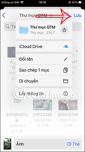 Chọn thư mục lưu trong Tệp