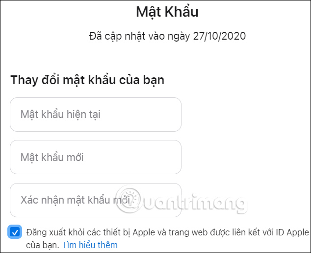Nhập mật khẩu Apple ID