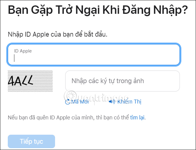 Nhập mật khẩu Apple ID