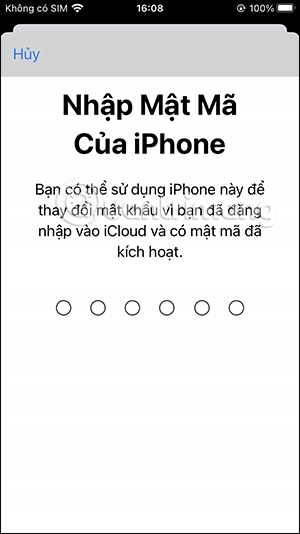 Nhập mật mã iPhone