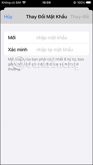 Nhập mật khẩu mới Apple ID