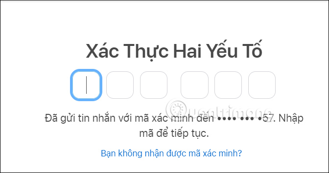 Mã OTP đăng nhập Apple ID