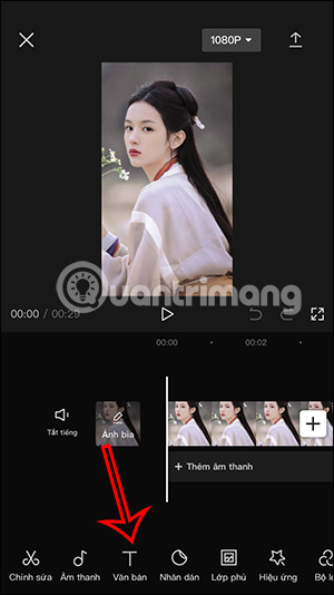 Chỉnh văn bản trong video 