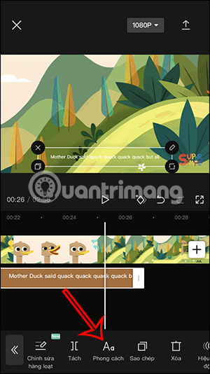 Chỉnh dòng phụ đề video CapCut