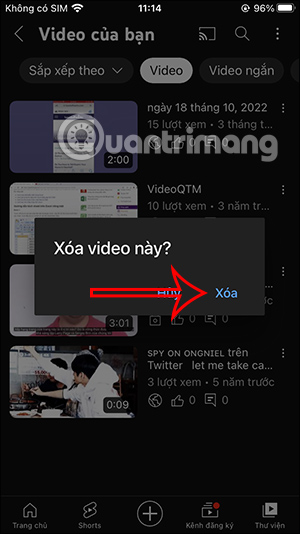 Nhấn chọn video YouTube