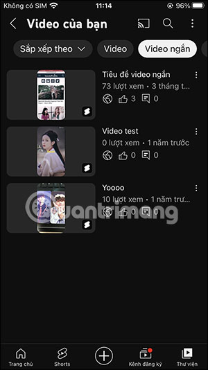 Xem video quản lý YouTube