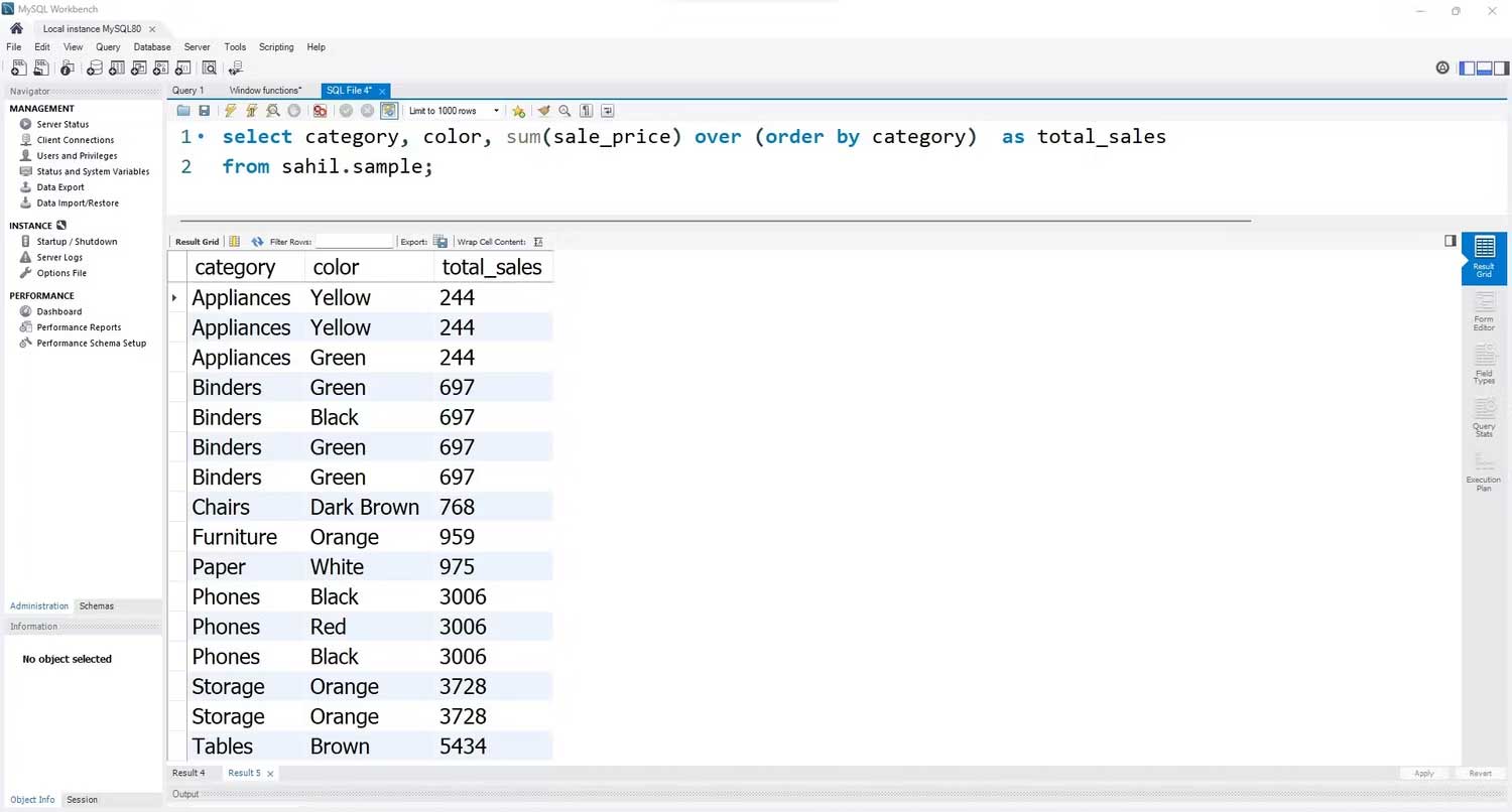 Ví dụ cách dùng Windows Function trong SQL