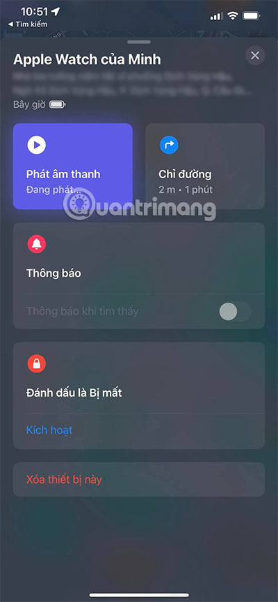 apple watch vị trí