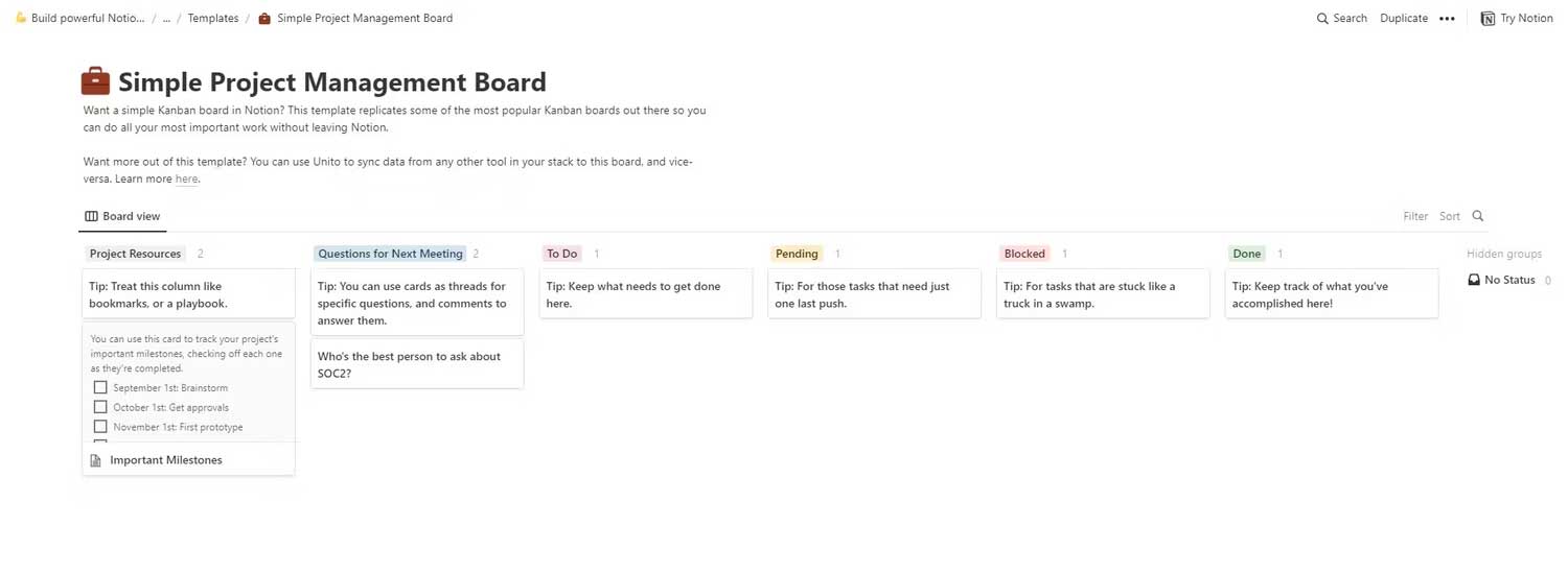Project Management Board