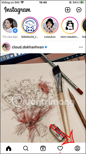 Truy cập Instagram cá nhân