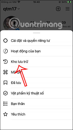Kho lưu trữ Instagram