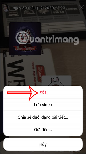 Chọn Xóa Story Instagram