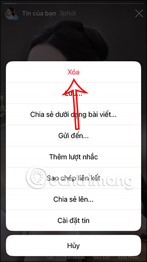 Xóa Tin trên Instagram