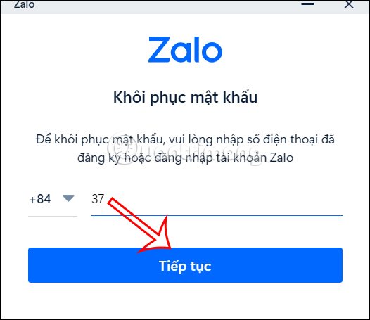 Nhập số điện thoại trên Zalo máy tính