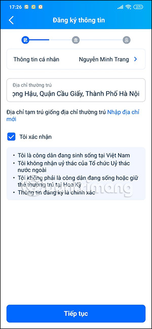 Thông tin Tài khoản trả sau ZaloPay