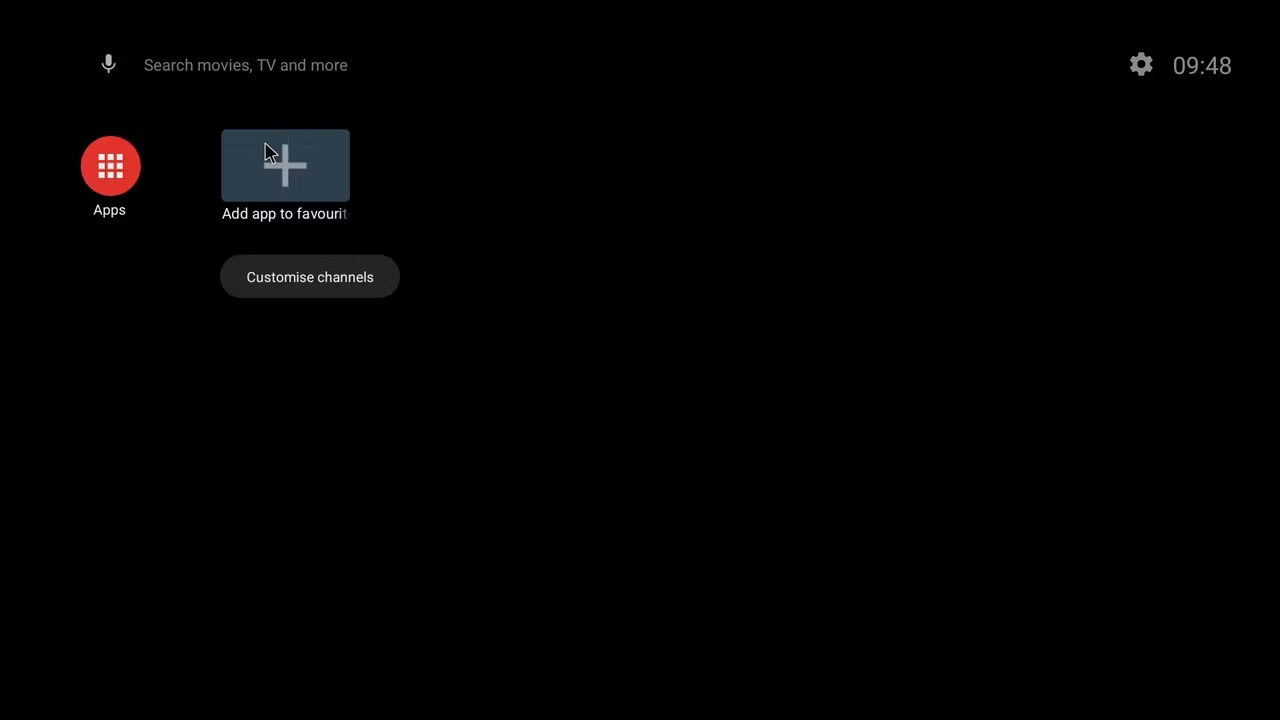 Không có ứng dụng nào được cài đặt trên Android TV