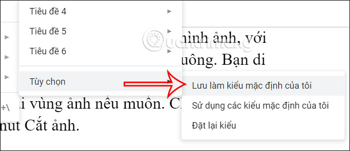 Lưu định dạng tài liệu trong Docs