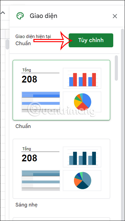 Customize Google Sheets theme