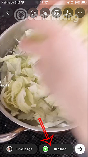 Đăng Story chế độ bạn thân