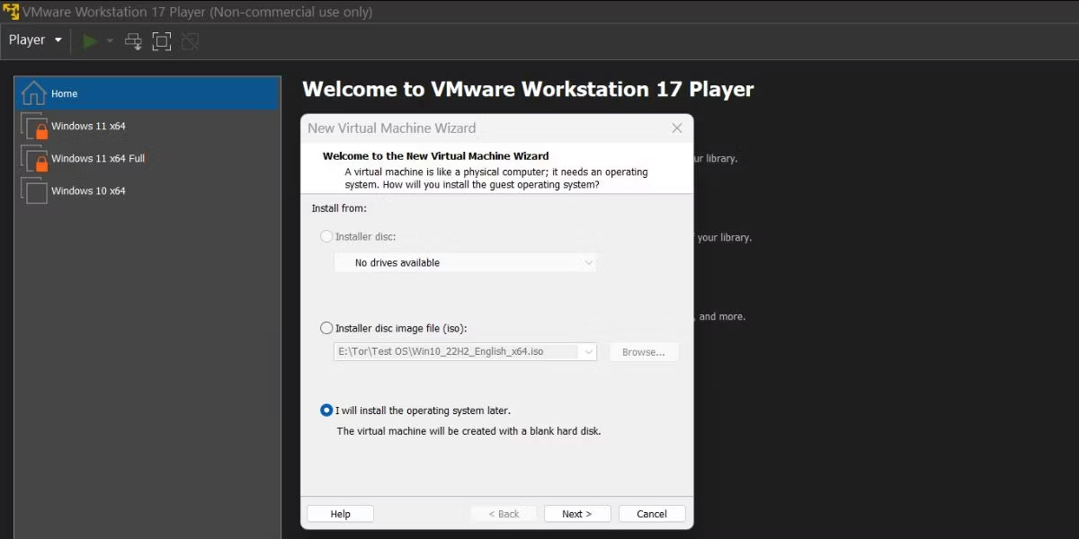 Tạo máy ảo Windows 11 Trong VMware Workstation 17 Player