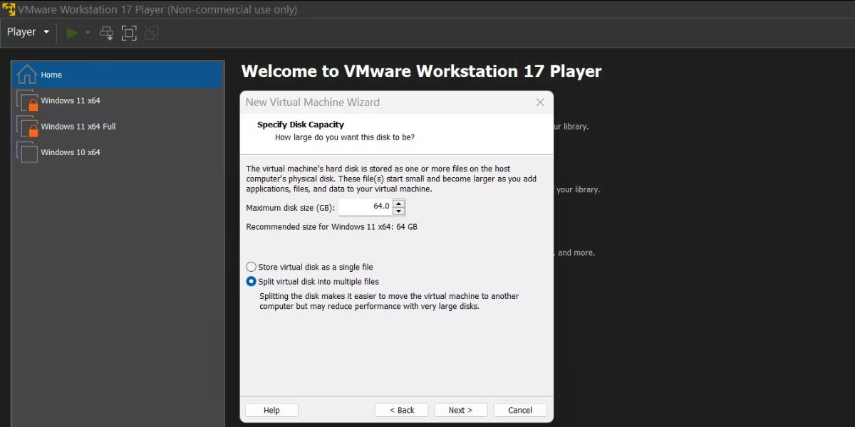 Điều chỉnh dung lượng ổ đĩa máy ảo Windows 11 trong VMware Workstation 17 Player