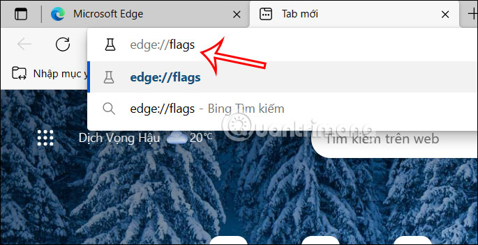 Truy cập trang flag trên Microsoft Edge