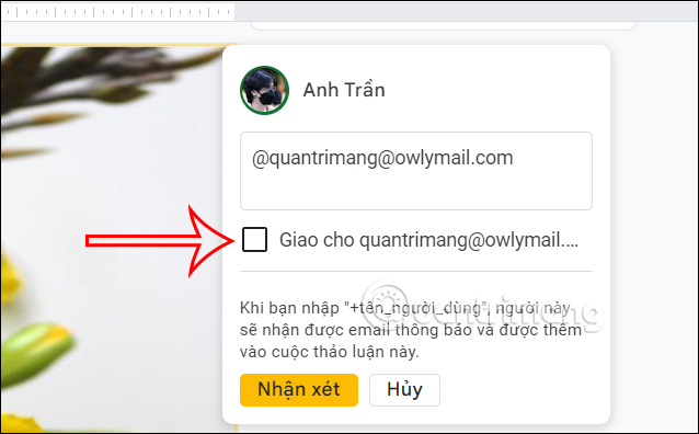 Giao việc trên Google Slides