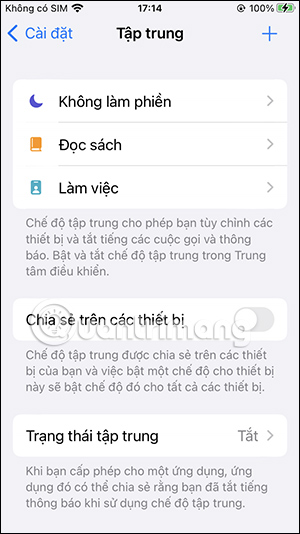 Chọn chế độ Focus iPhone