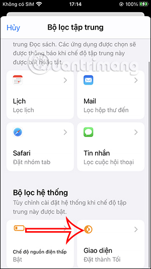Bộ lọc giao diện cho chế độ Focus iPhone
