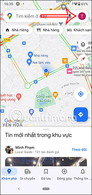 Giao diện Google Maps