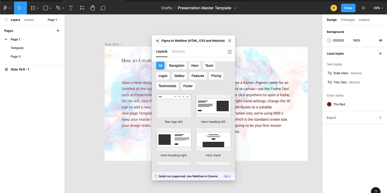 Plugin Figma Webflow Labs