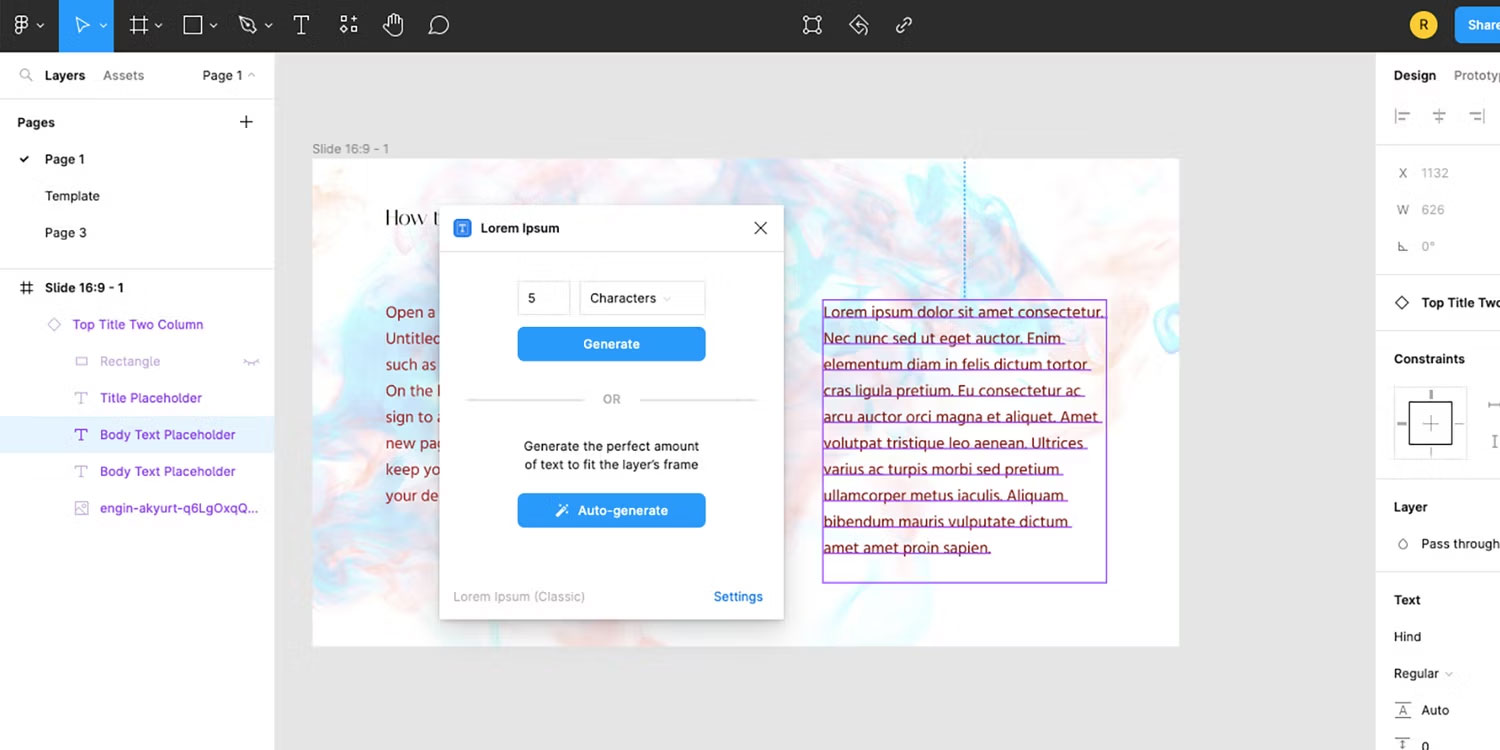Plugin Figma Lorem Ipsum